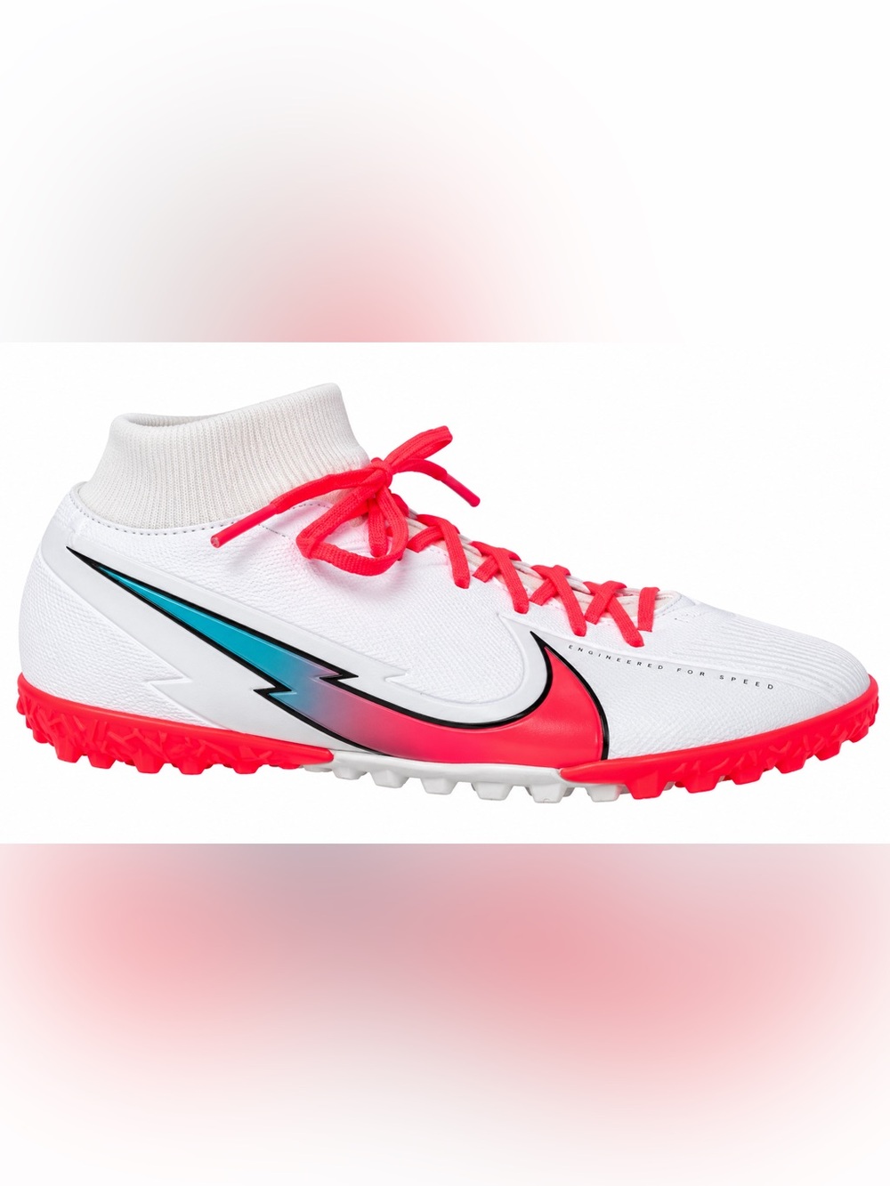 Nike Mercurial Superfly TF Turf Soccer Shoes White Pink Blue Men’s 10.5